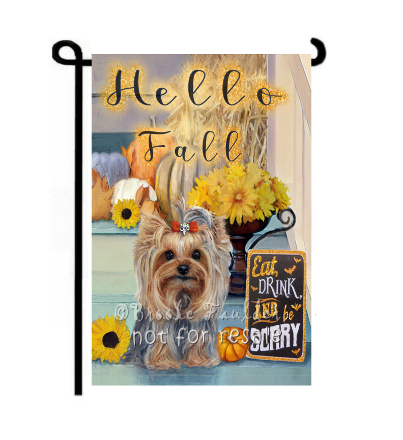 Personalized custom garden flags. Dog, cat, Yorkie, Scotty, animal art