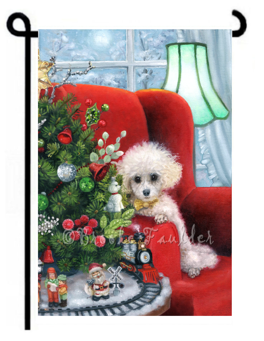 toy poodle garden flag christmas toy poodle garden flag christmas