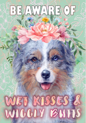 naming a dog is an art. Dog painting with Australian shepherd