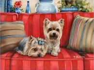 Tiny Treasures yorkies, painting, art, puppy, yorkshire Terrier
